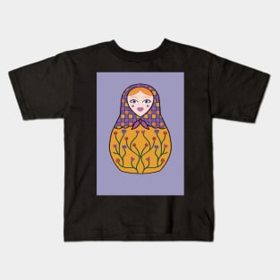 Checks & Flowers Russian Doll Kids T-Shirt